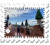 Part of the remarkable rooftop of the Palau Guell