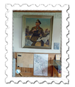 A painting of Rommel inside the museum
