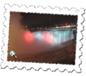 Niagara. The Canadian Horseshoe Falls at night