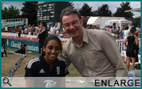 With England Lady cricketer, Isa Guha, at Taunton in 2010