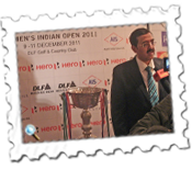 The trophy for the Women's Indian Open golf tournament to be held in Delhi
