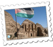 The Jordanian flag above Petra's Monastery